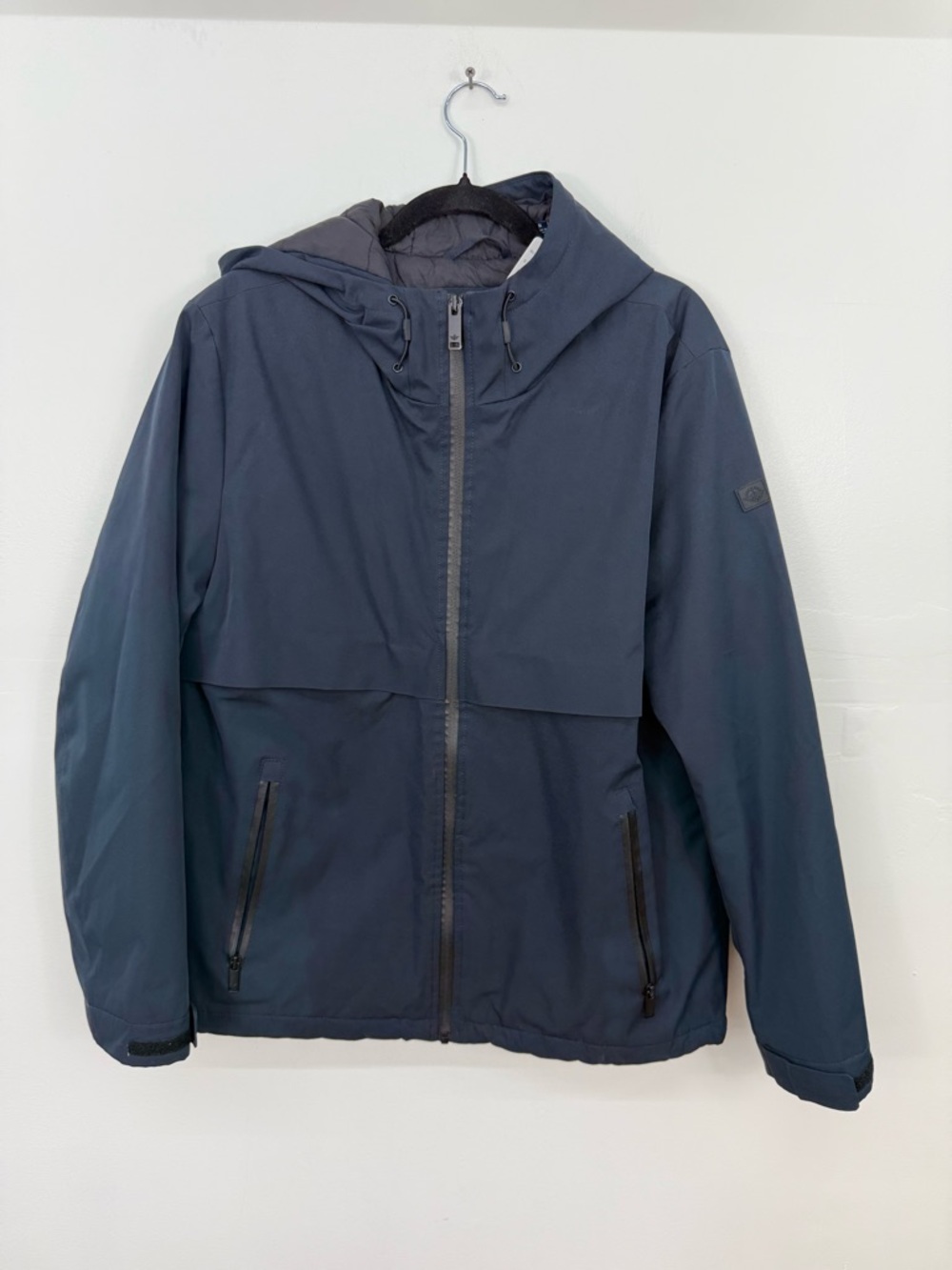 Dockers Navy Hooded Winter Windbreaker Jacket